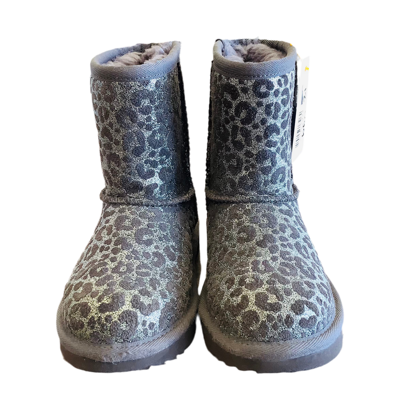 UGG kids 12 silver cheetah boots