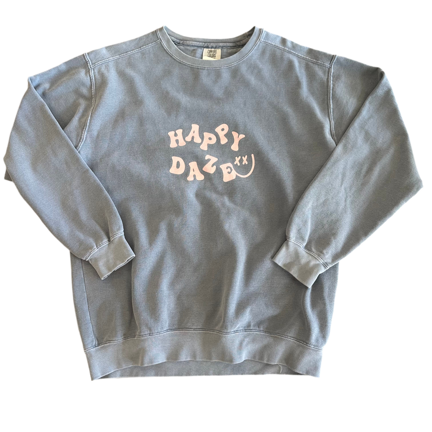 Comfort Colors M “Happy Daze” “Make More Memories” Blue Sweatshirt