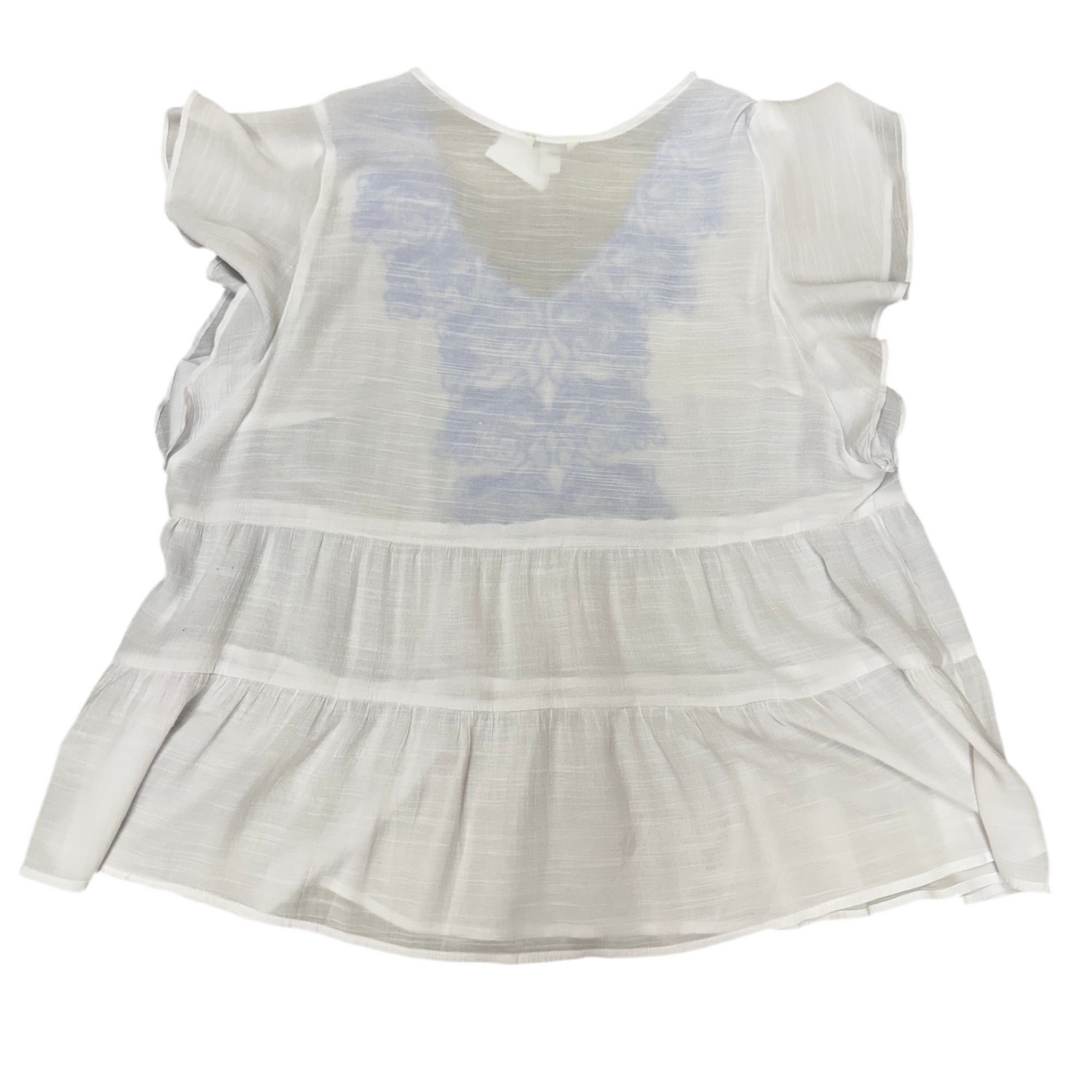 White Short Sleeve Top Size 1X