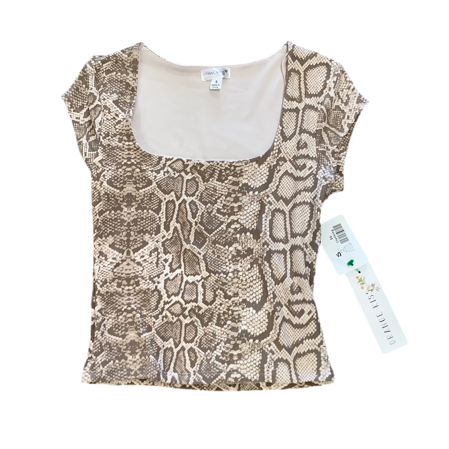 Orange kiss small leopard NWT tee