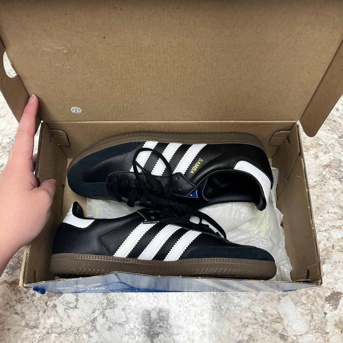 Size 8 Black Adidas Sambas New in Box!