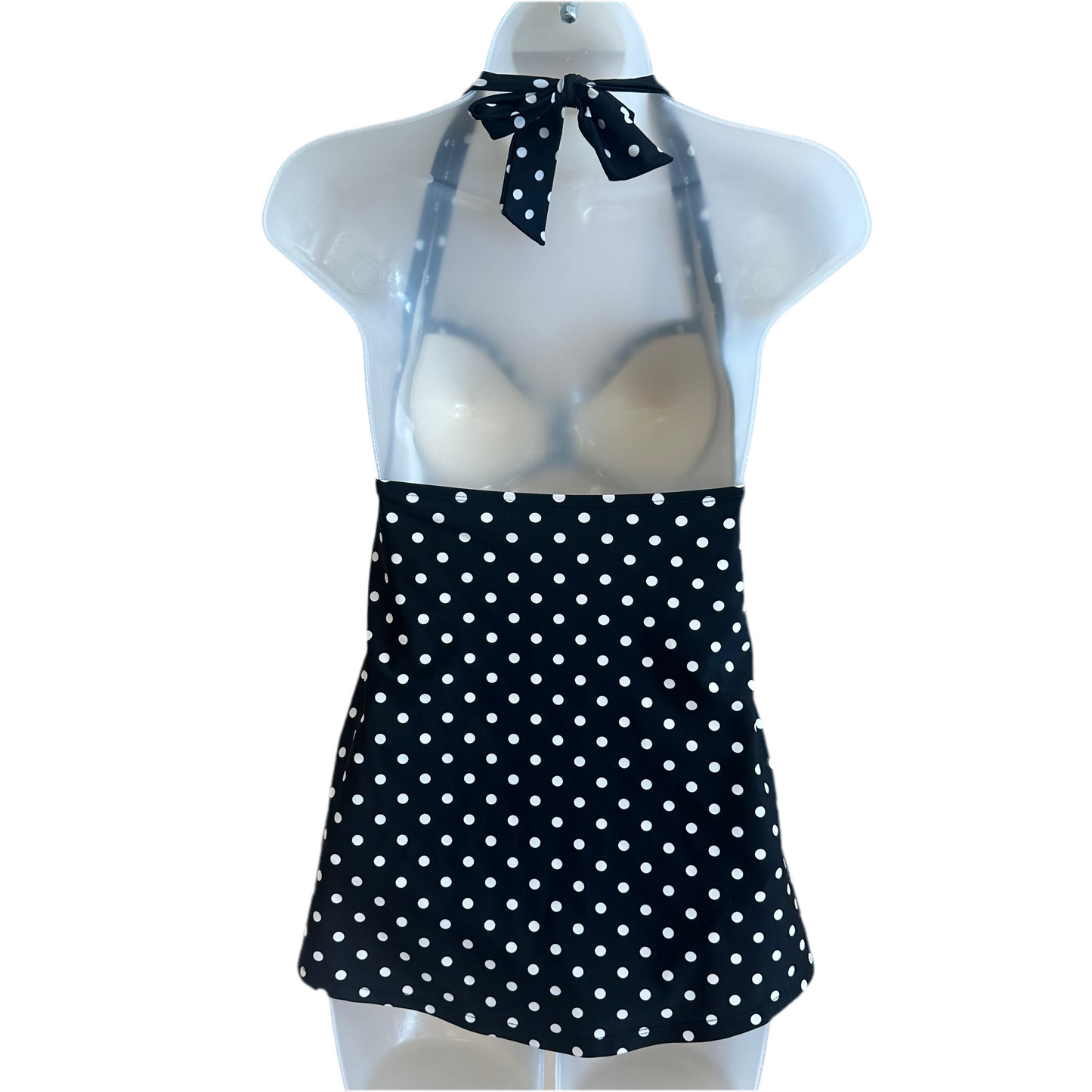 Merona Small Black/White Polka Dot One Piece Swimsuit
