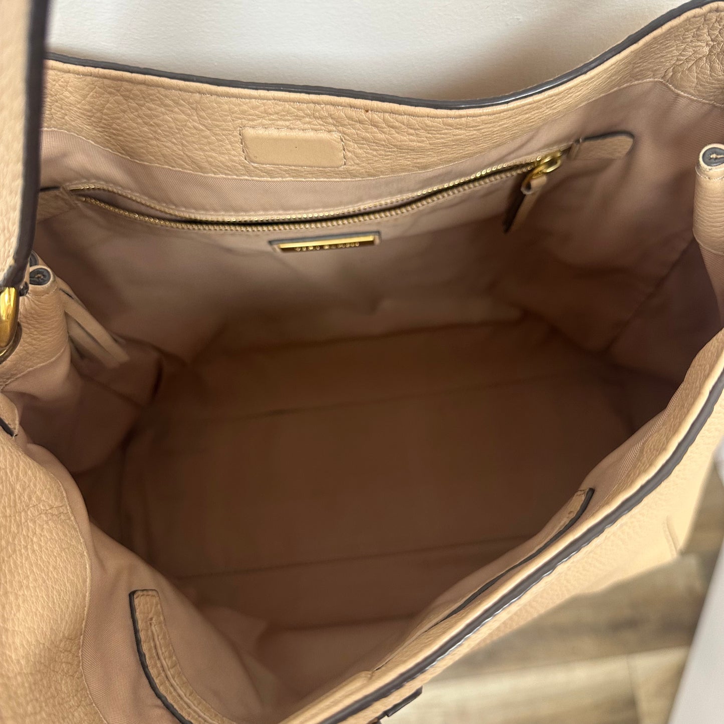 Tory Burch Tan McGraw Bucket Bag