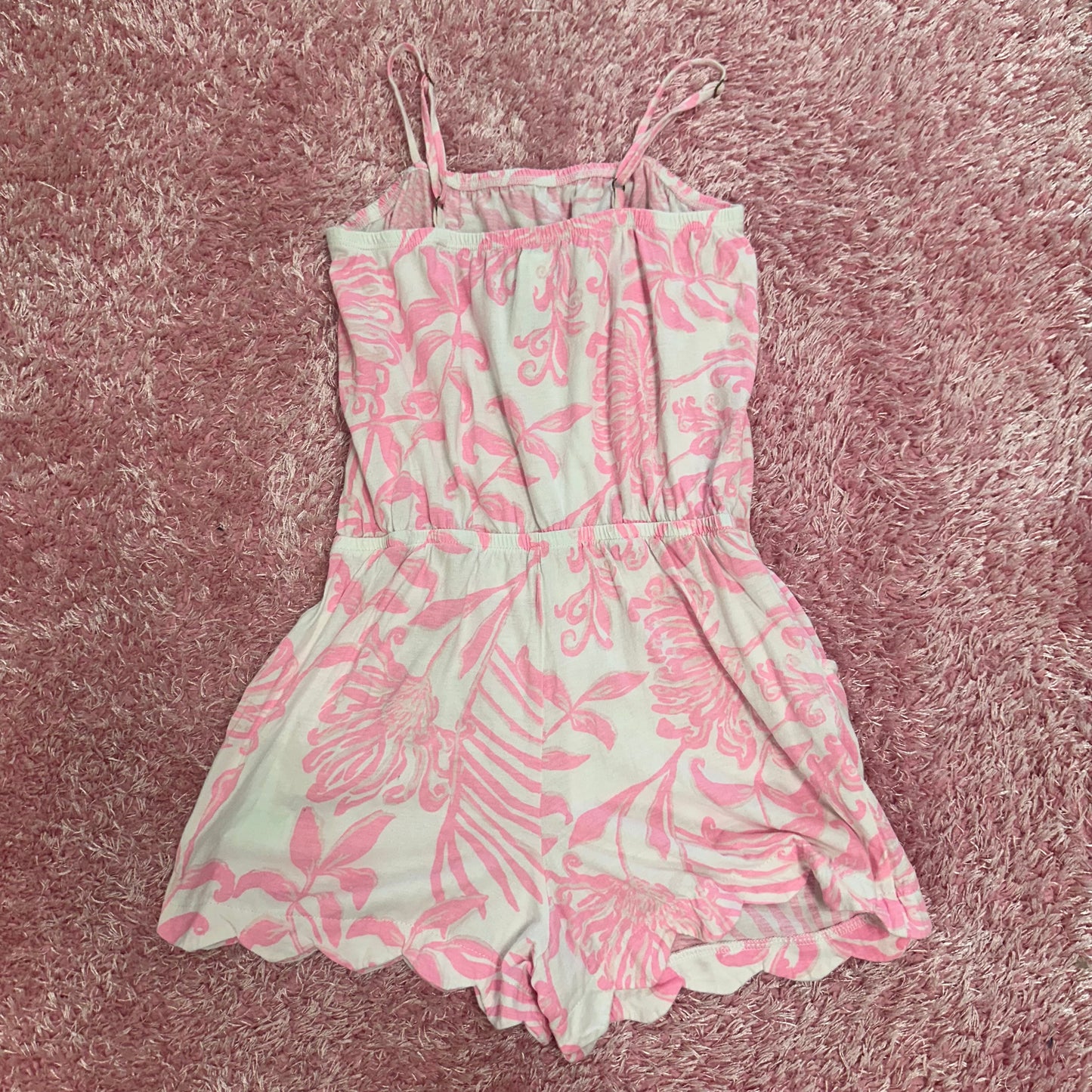 Girls Lily Pultizer L(8/10) Pink/White Floral Romper