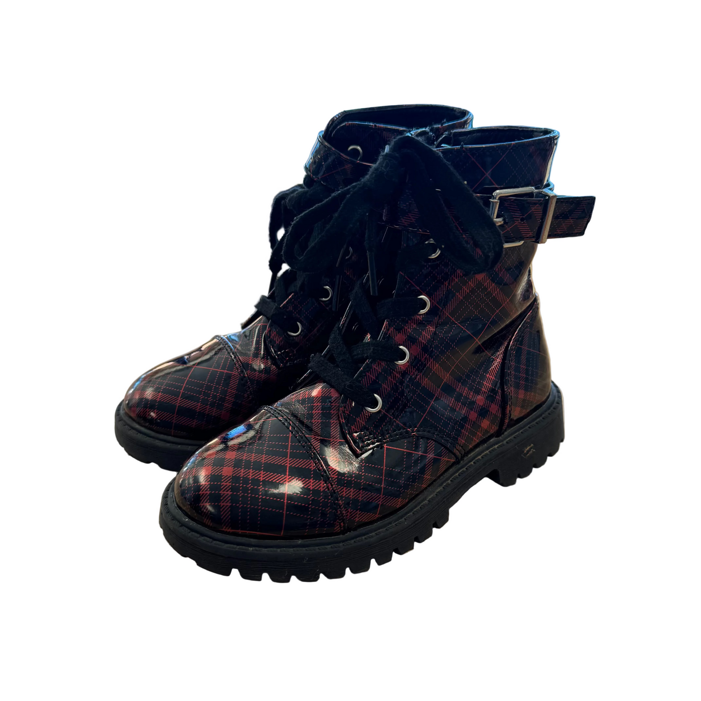 KIDS- Boots Red Plaid Size 11