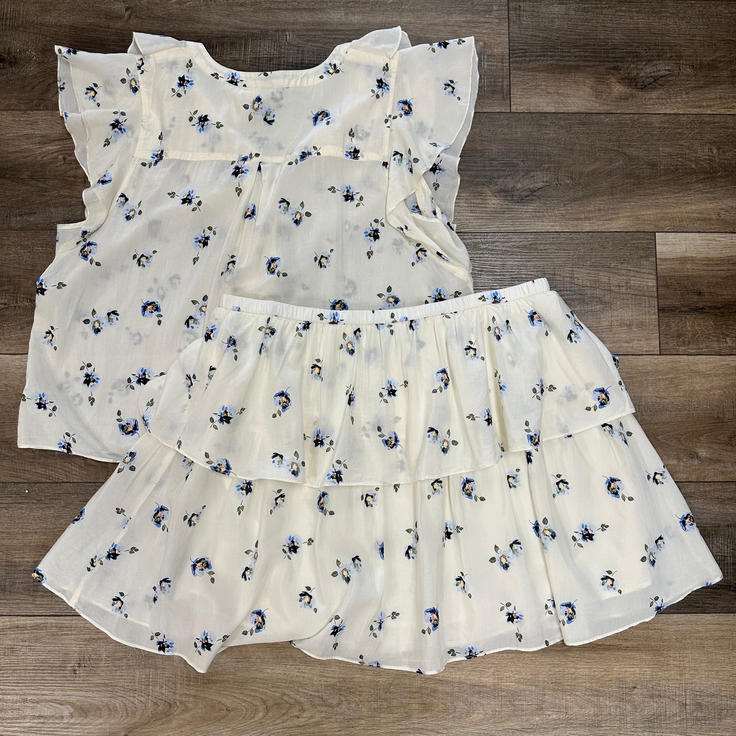 Universal Thread Offwhite Blue Floral Set