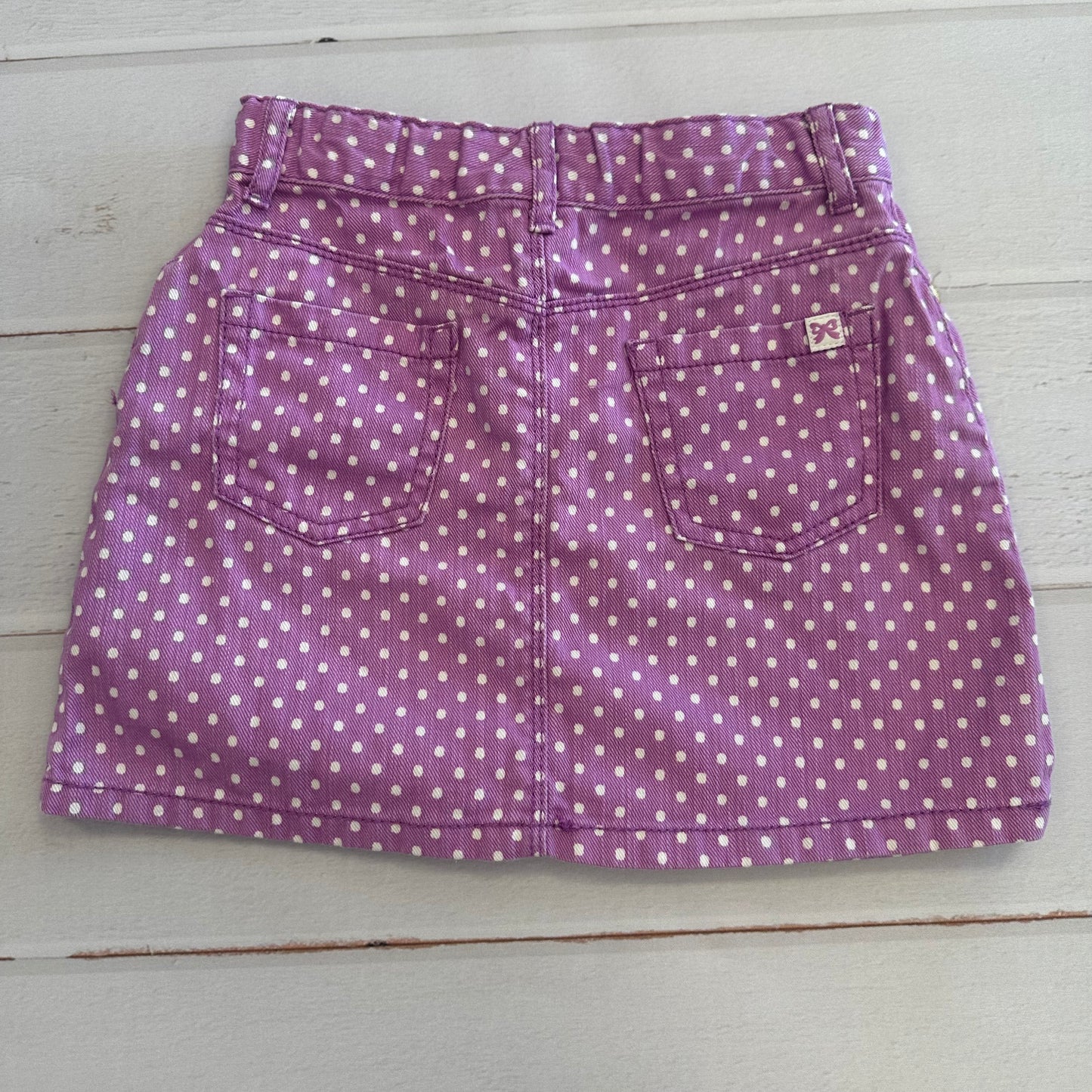 Girls Gymboree 6 Lilac Polka Dot Jean Skirt