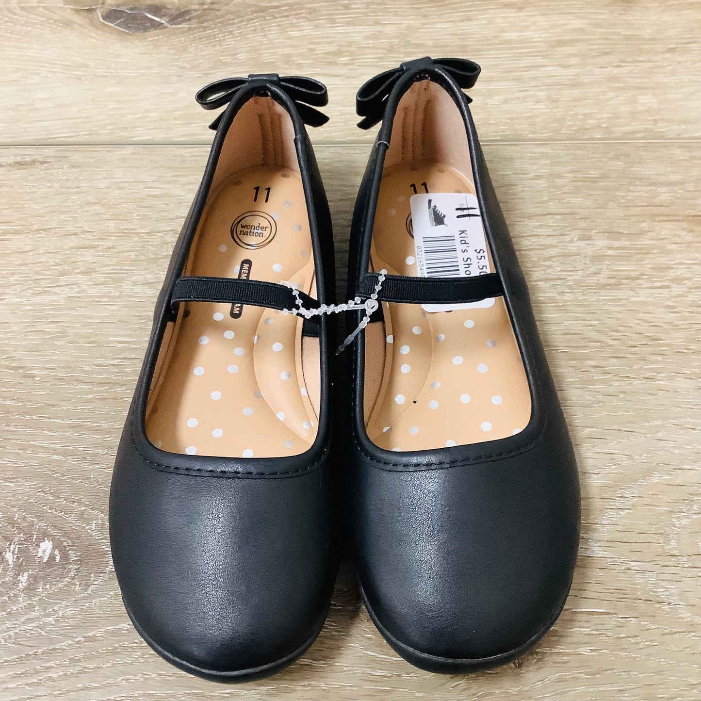 Kids Wonder Nation size 11 ballet flats black