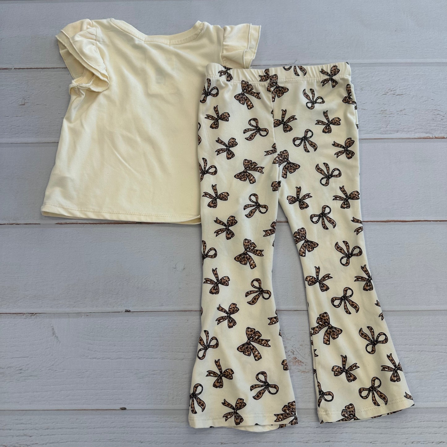 Girls Btween 3T Brown/Cream Bow Set