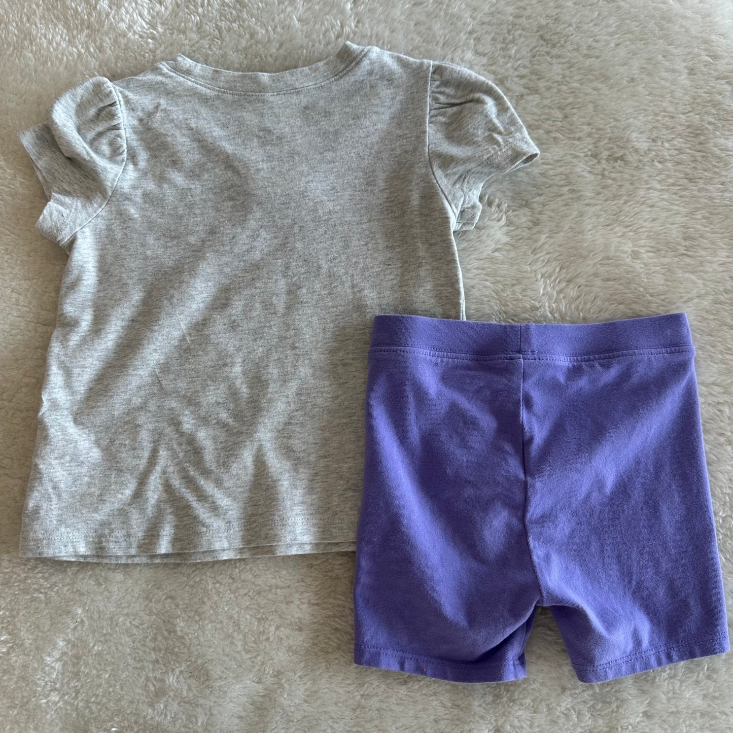 Girl Baby Gap 2y Purple/Grey Bugs Set