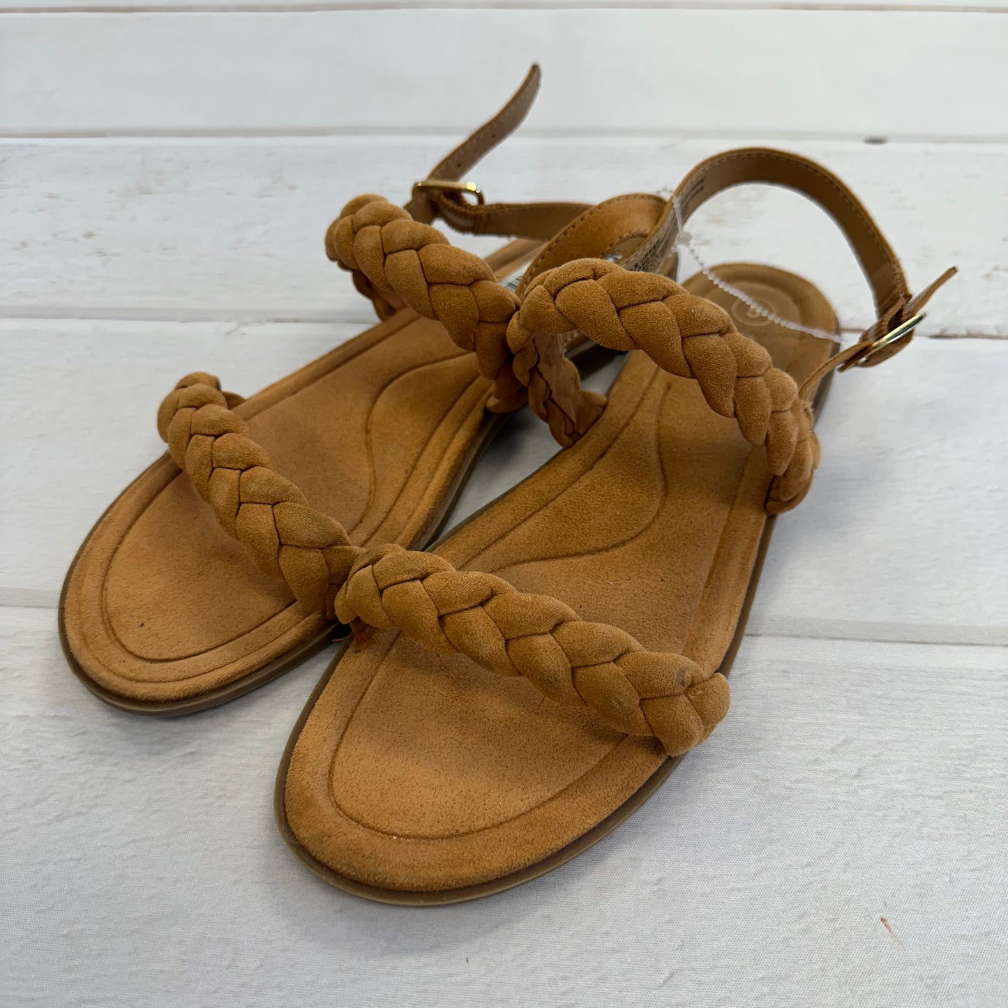 Girls Cat & Jack 5 Brown Suede Sandals
