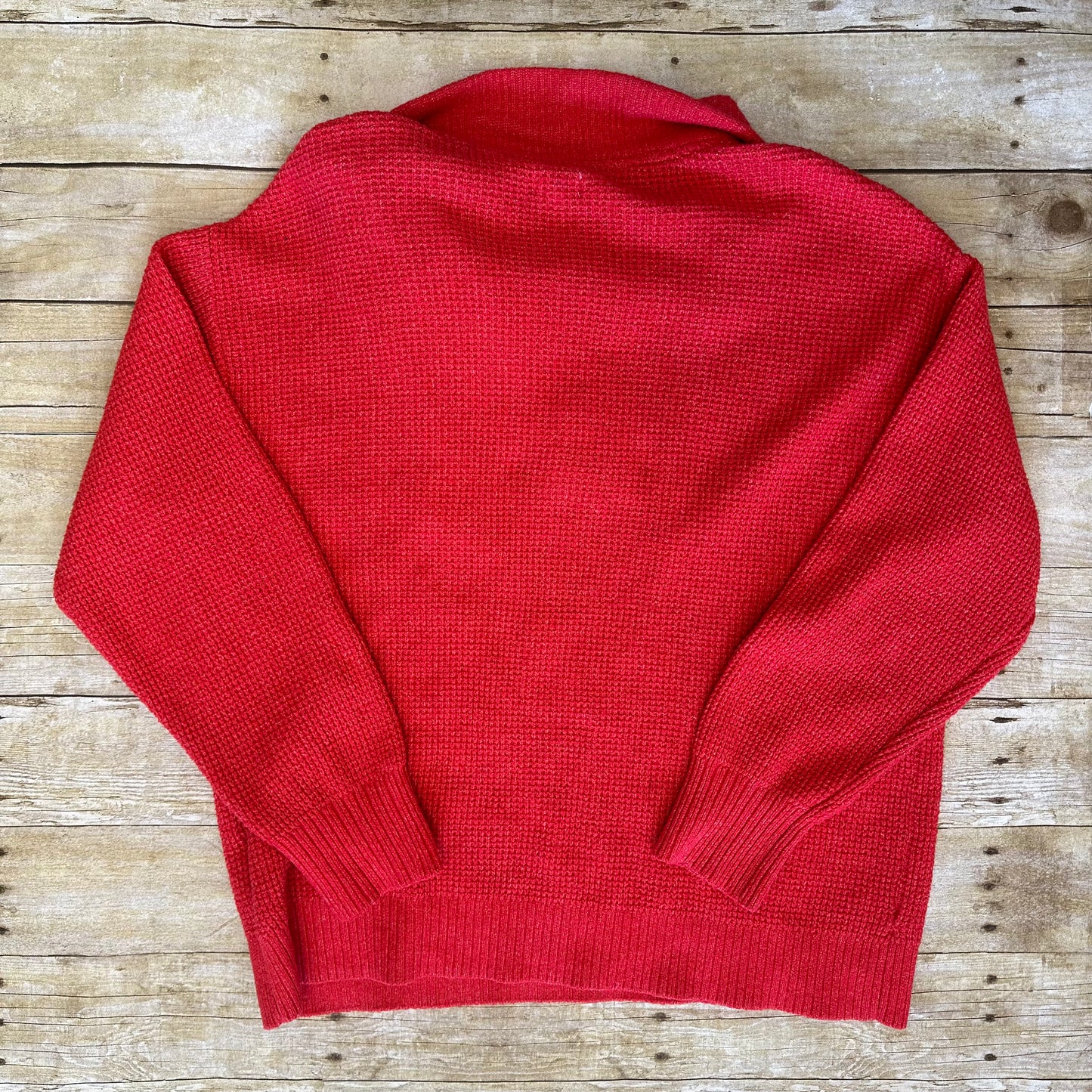 Aerie L Red Buttoned Pull Over