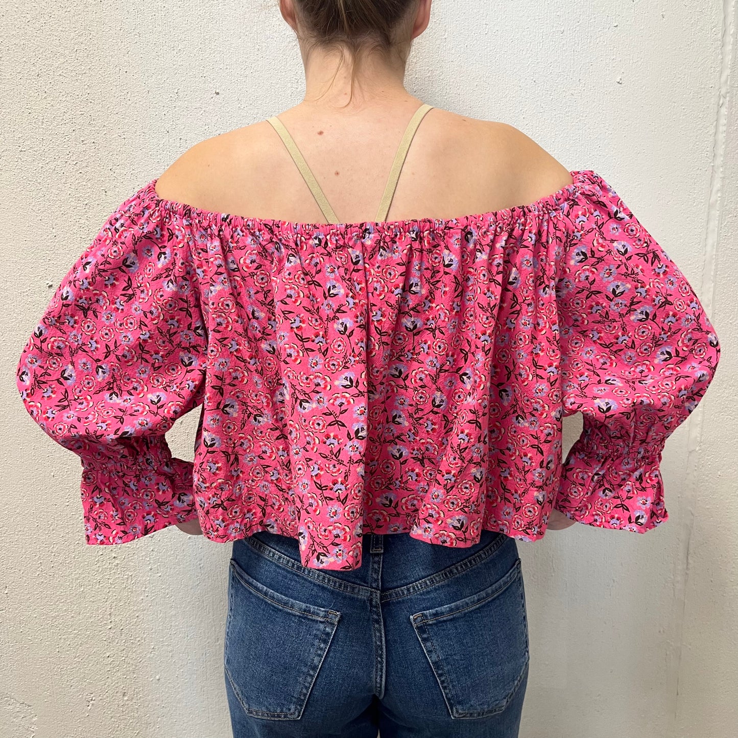 Free People M Pink James Smock Top
