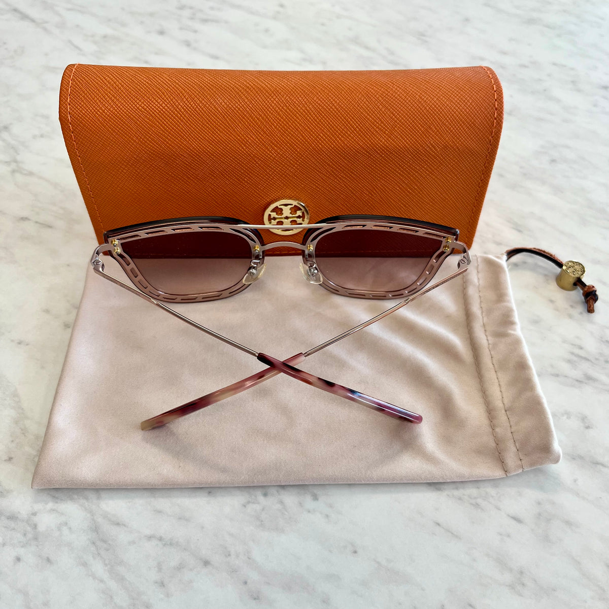 Tory Burch Rose Gold Cat-Eye Sunglasses