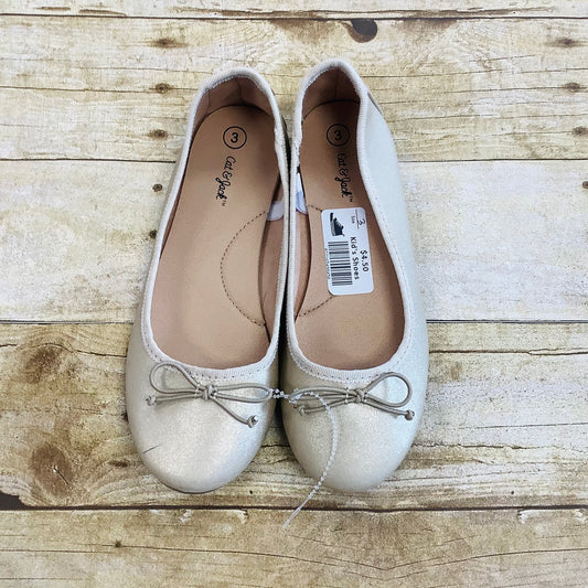 Kids Cat & Jack size 3 gold slip ons