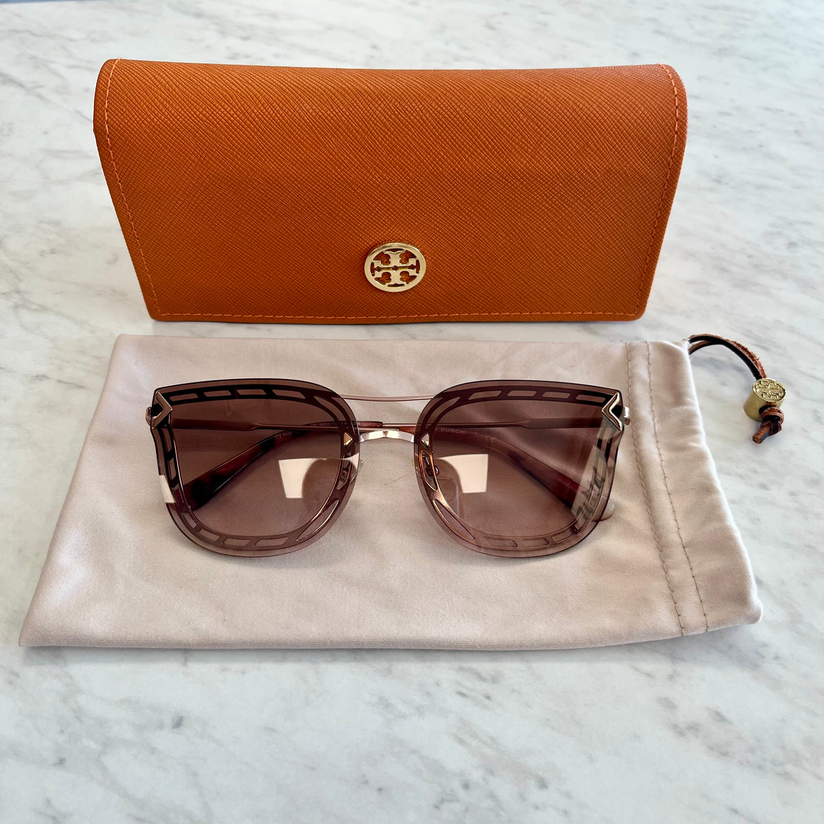 Tory Burch Rose Gold Cat-Eye Sunglasses