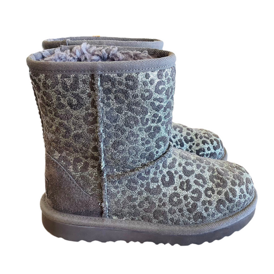 UGG kids 12 silver cheetah boots