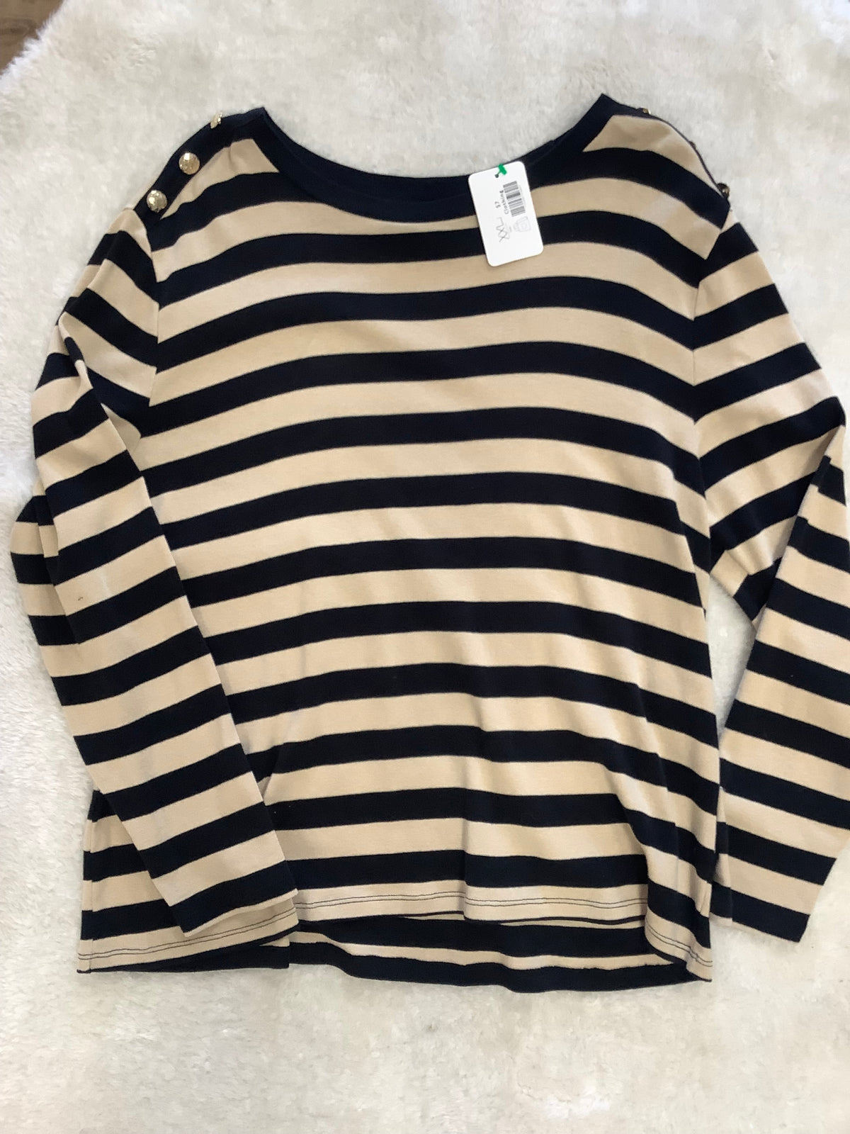 Black and khaki striped longsleeve