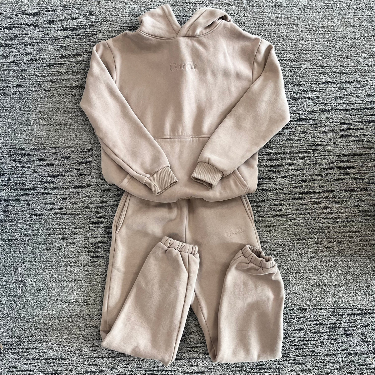 XS Light Gray Comfrt Hoodie & Sweatpants Set