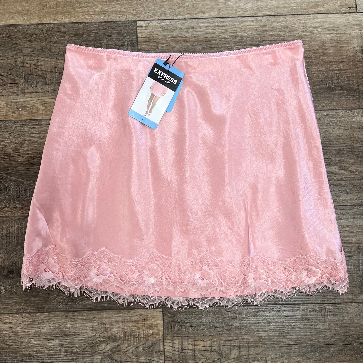 Large Pink Express Satin Skirt New w/Tags!