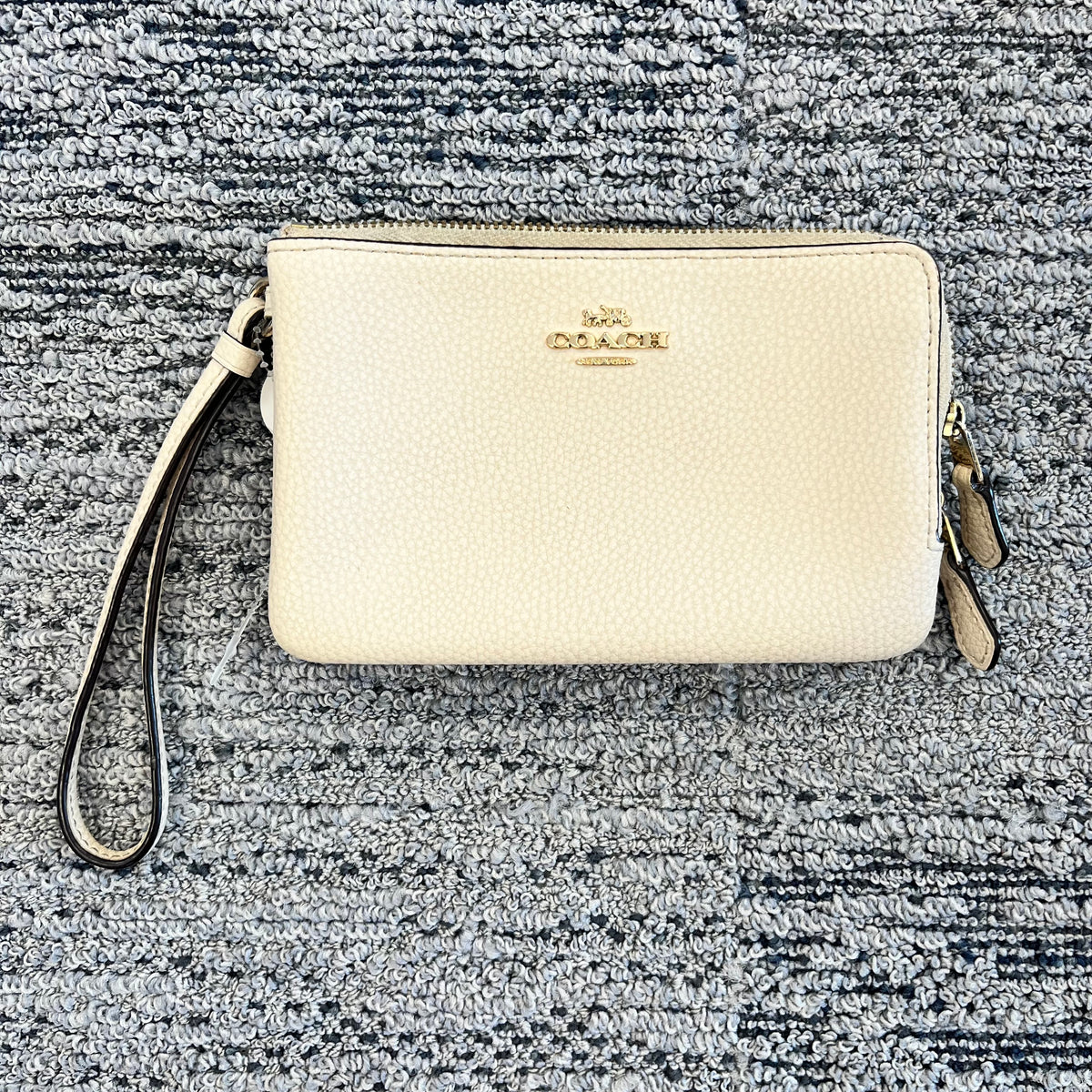 Cream Coach Wristlet