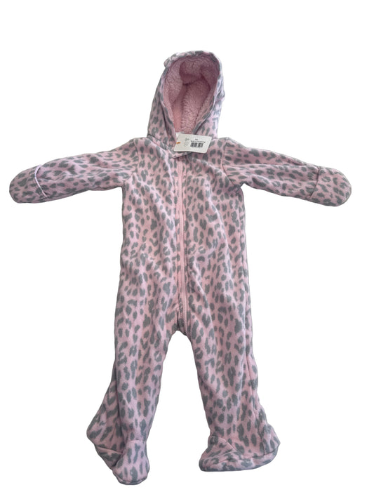 KIDS- Pink cheetah onesie 9m