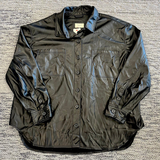 XXL Black American Eagle Pleather Shacket