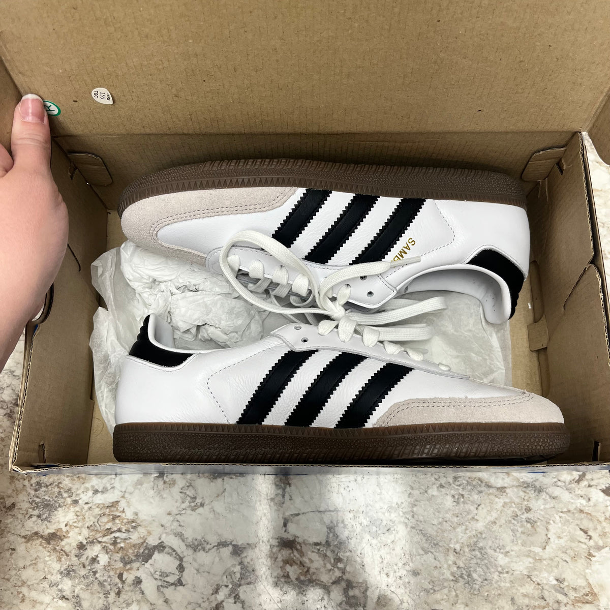 Size 8 White Adidas Sambas New in Box!