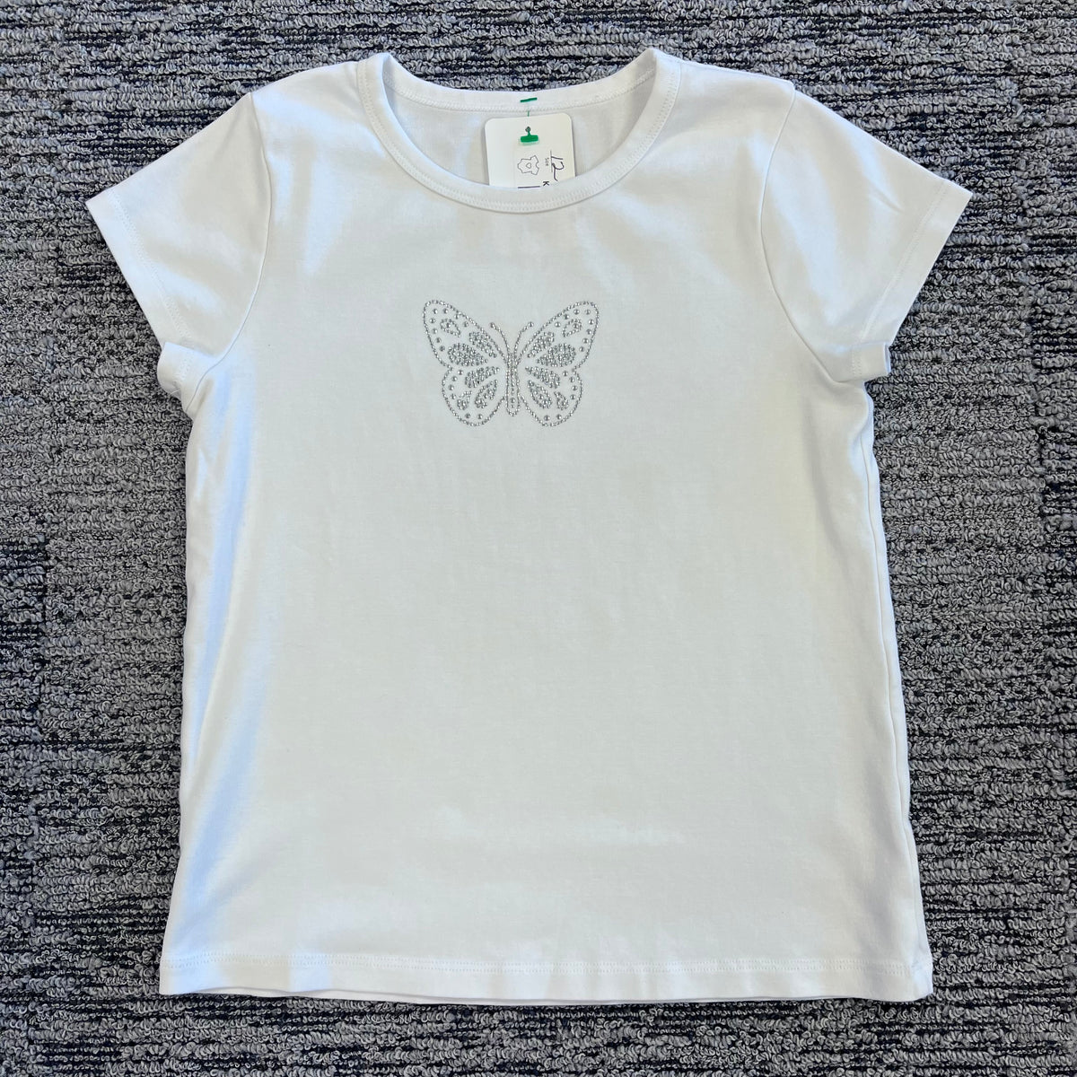 Girls Size 12 Kidpik Rhinestone Butterfly Tee