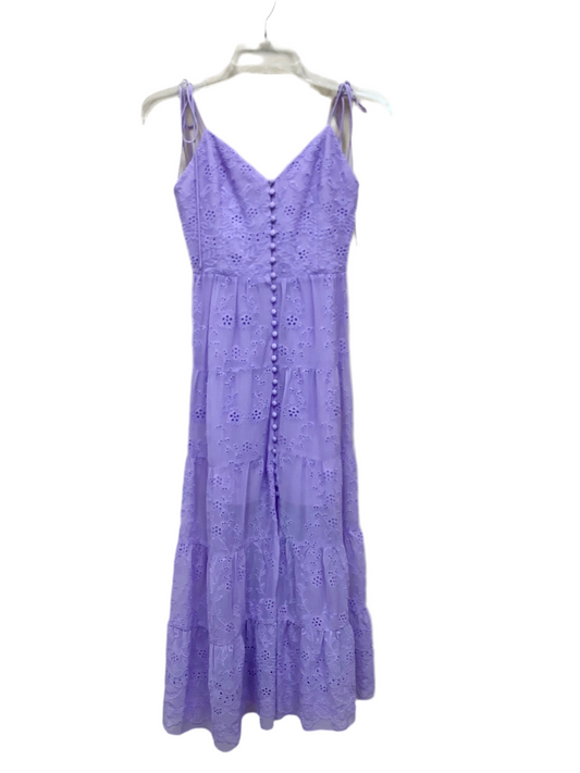 Alice+Olivia X-Small long eyelet dress periwinkle