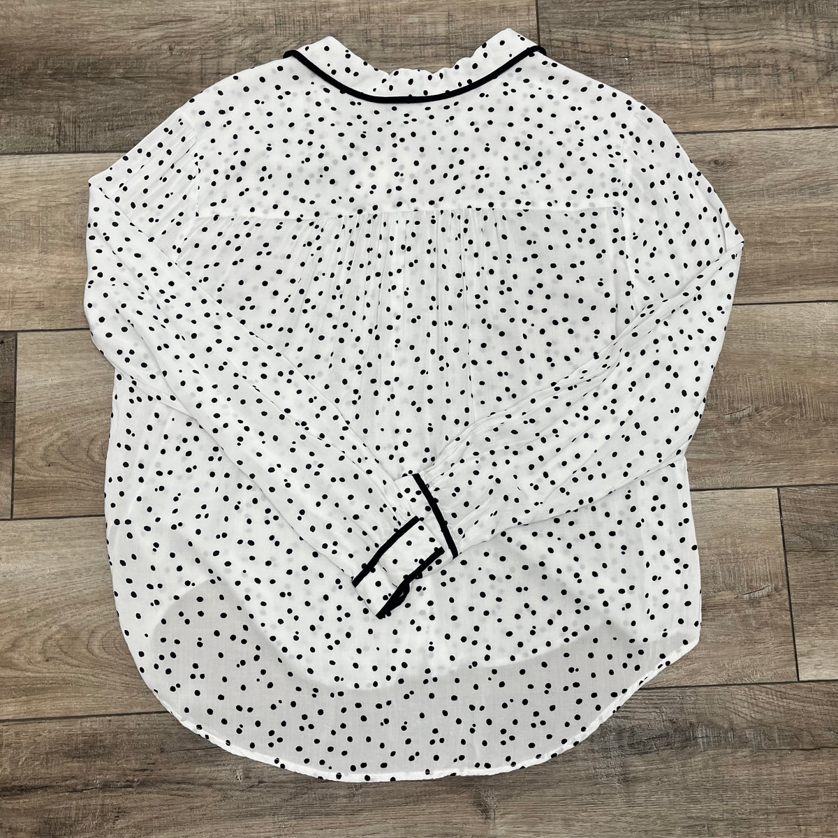 Size 12 White & Navy Maeve Spotted Button-Up