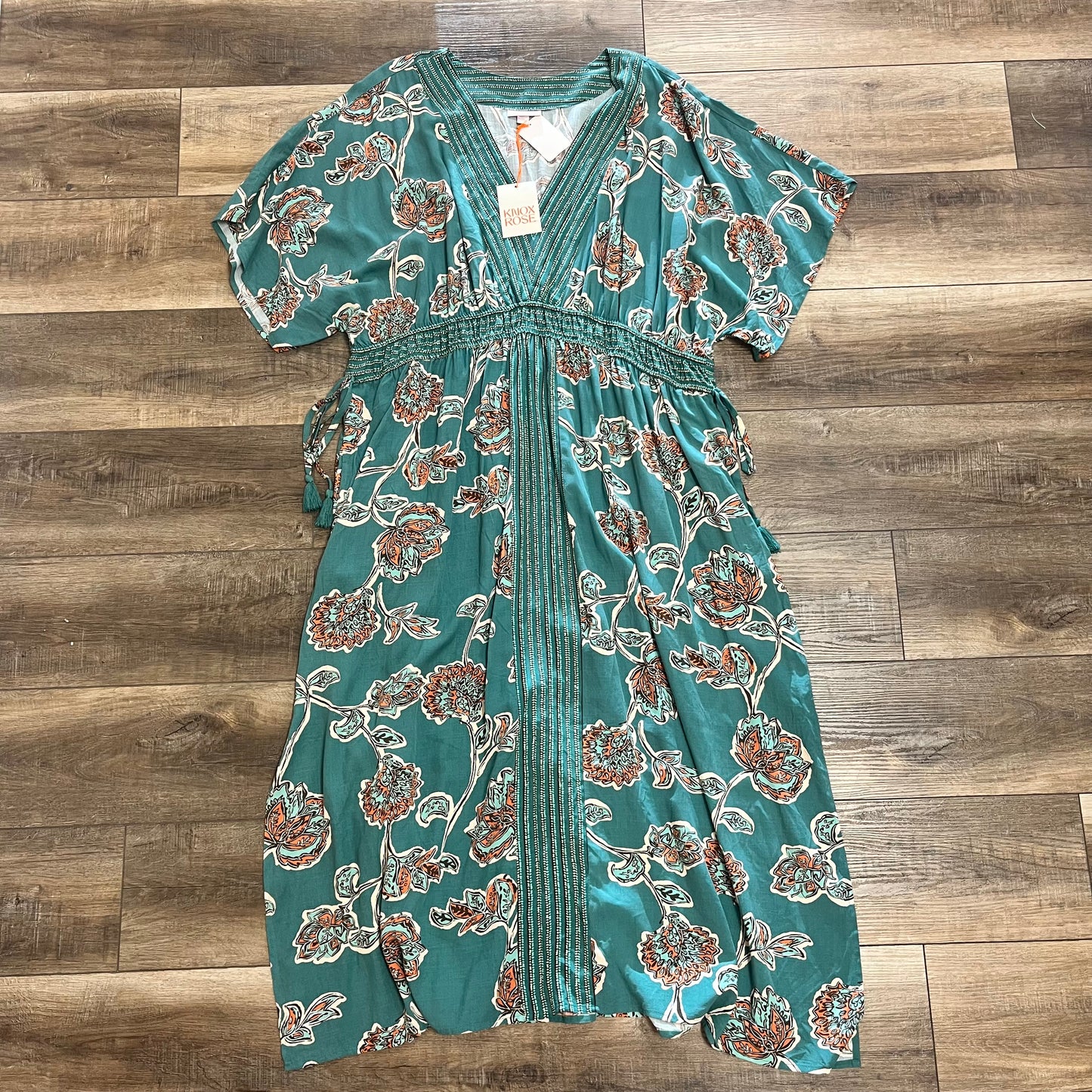 2X Green Knox Rose Maxi Dress New w/Tags!