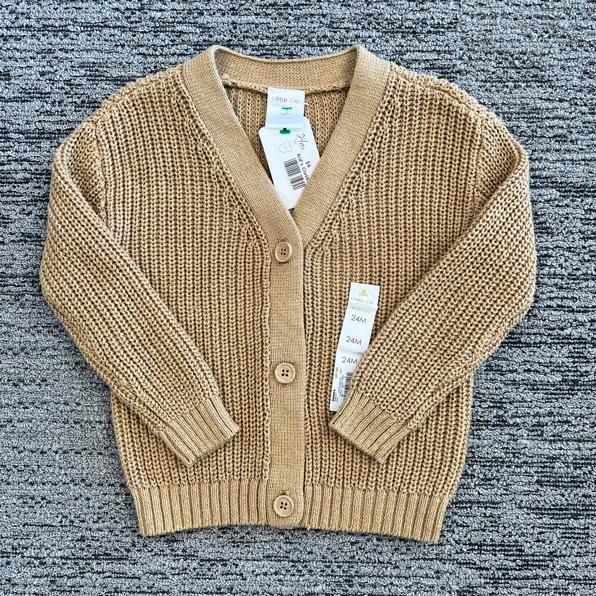 Girls 24M Brown Little Co. Cardigan