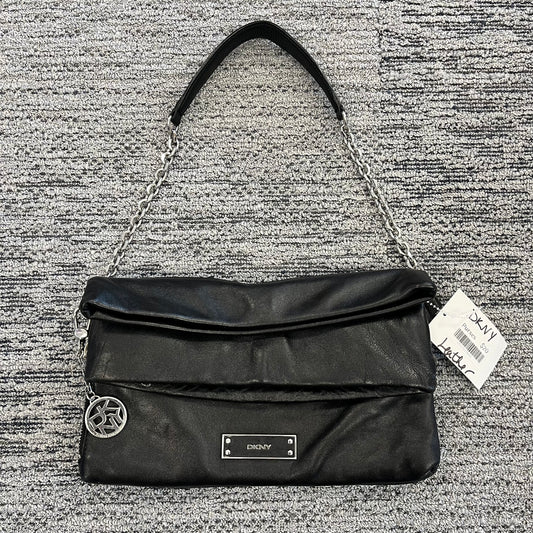 Black Leather DKNY Shoulder Bag