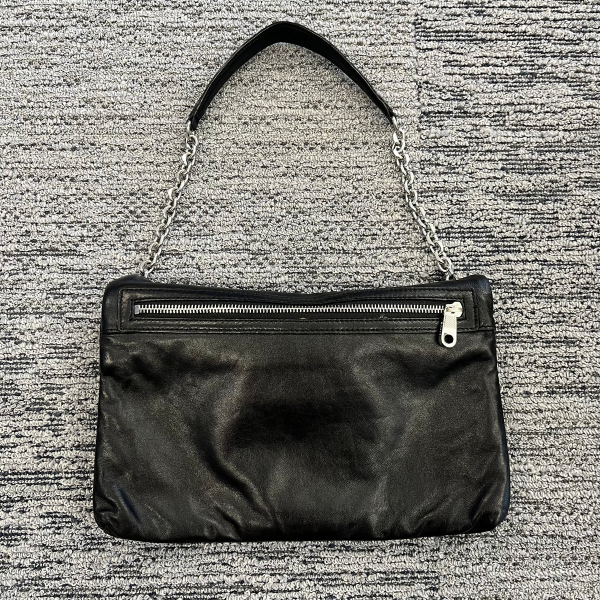 Black Leather DKNY Shoulder Bag