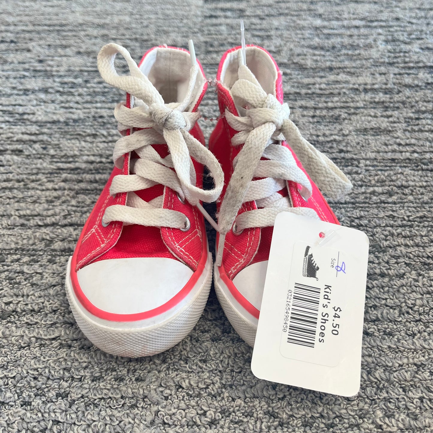 Girls Size 8 Pink High Top Sneakers