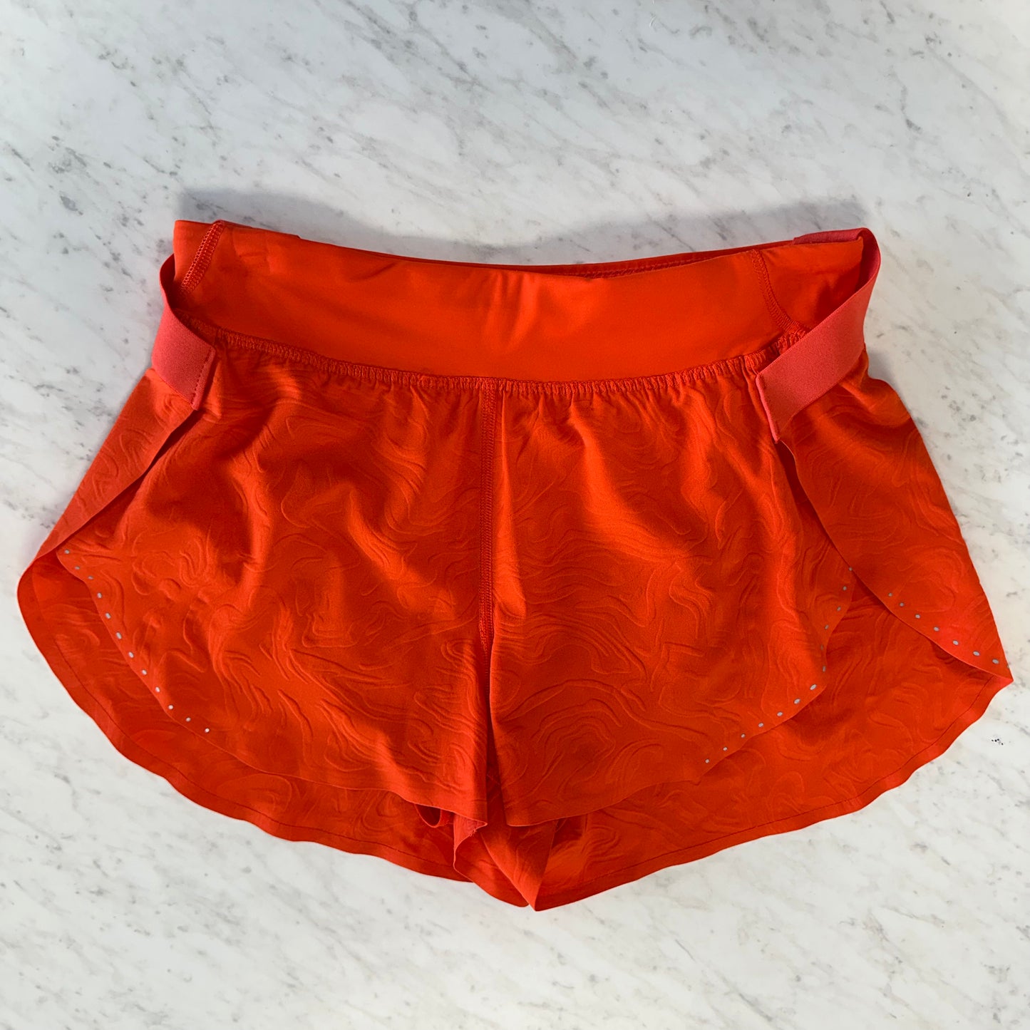 Lululemon 4 Orange Fast and Free Shorts