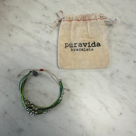Pura Vida Green Beaded Brace