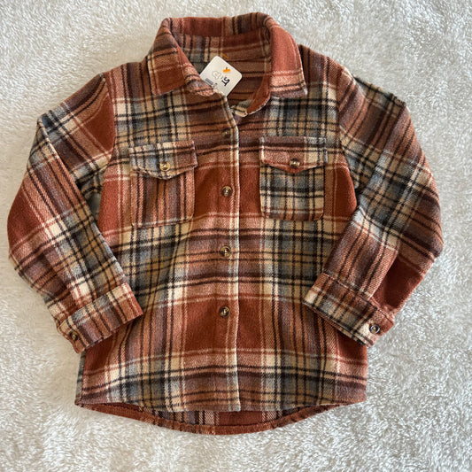 Kids 5T Burnt Orange Flannel