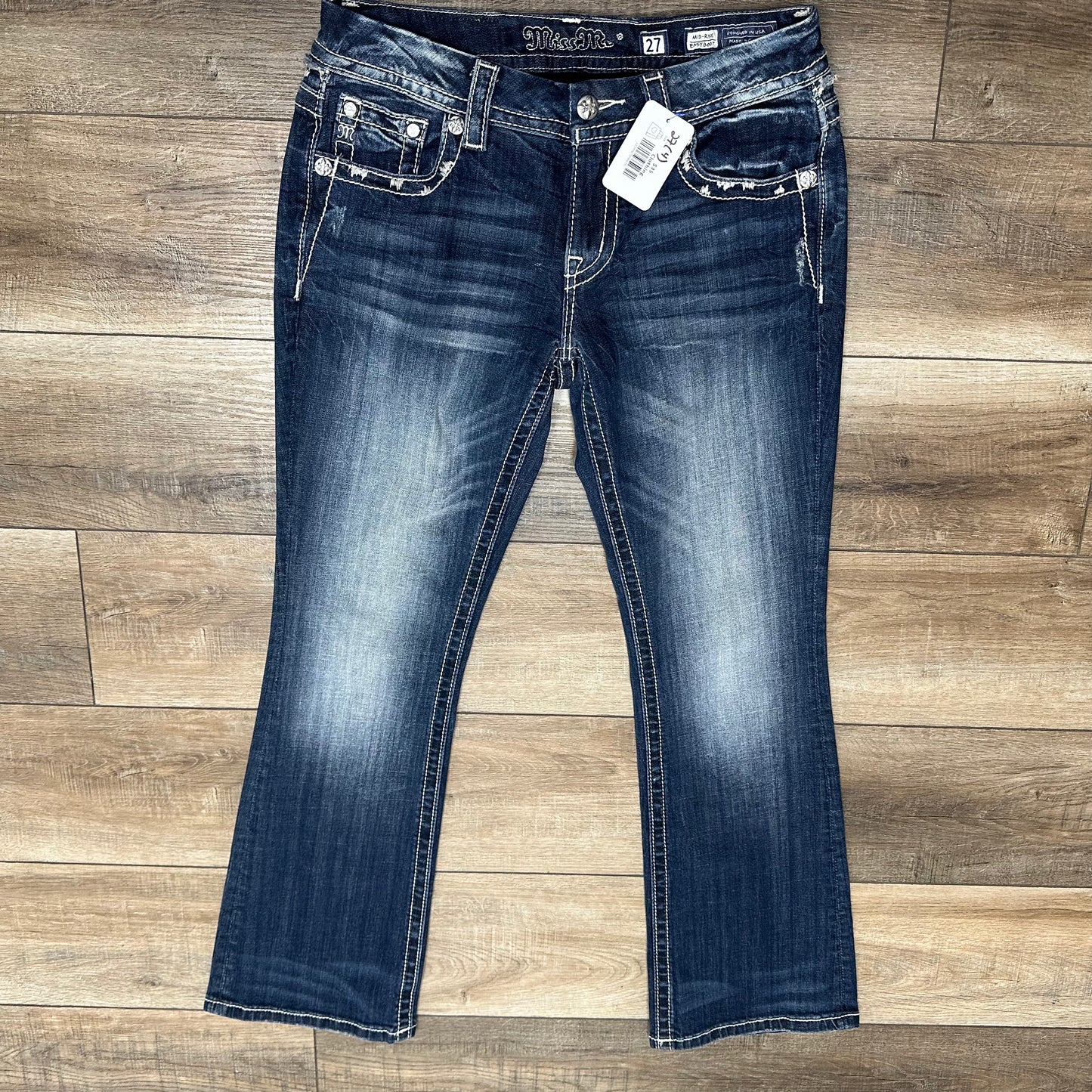 Miss Me 27 Mid-Rise Easy Boot Dark Wash Jeans
