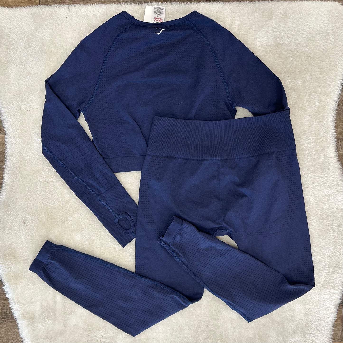 GymShark L Navy Blue Active Set