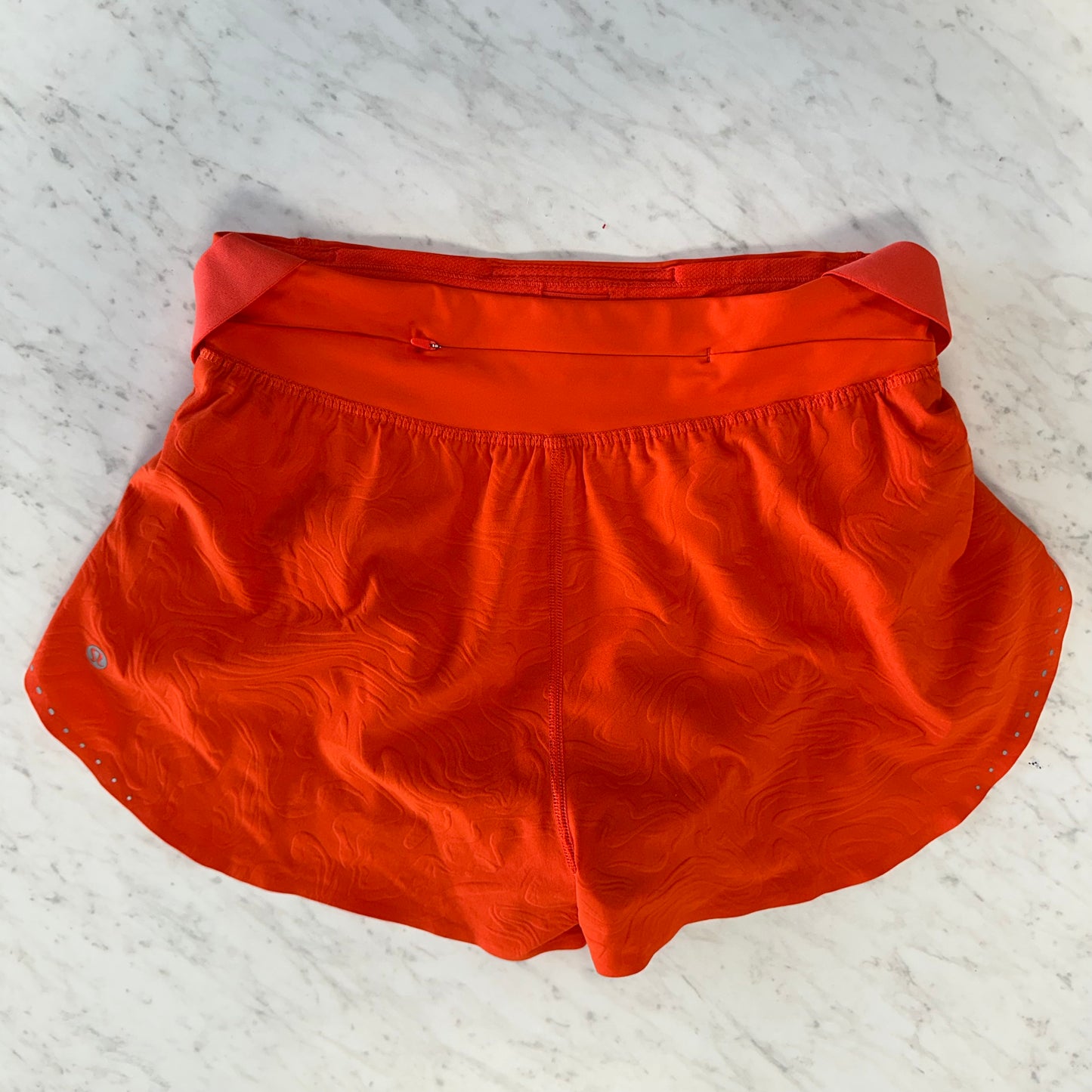 Lululemon 4 Orange Fast and Free Shorts