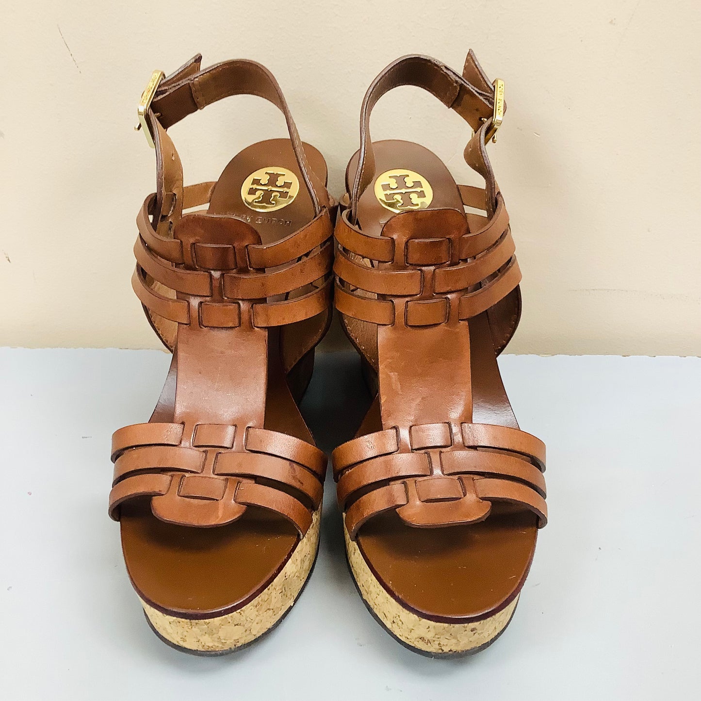 Tory Burch size 9.5 platform wedge sandals