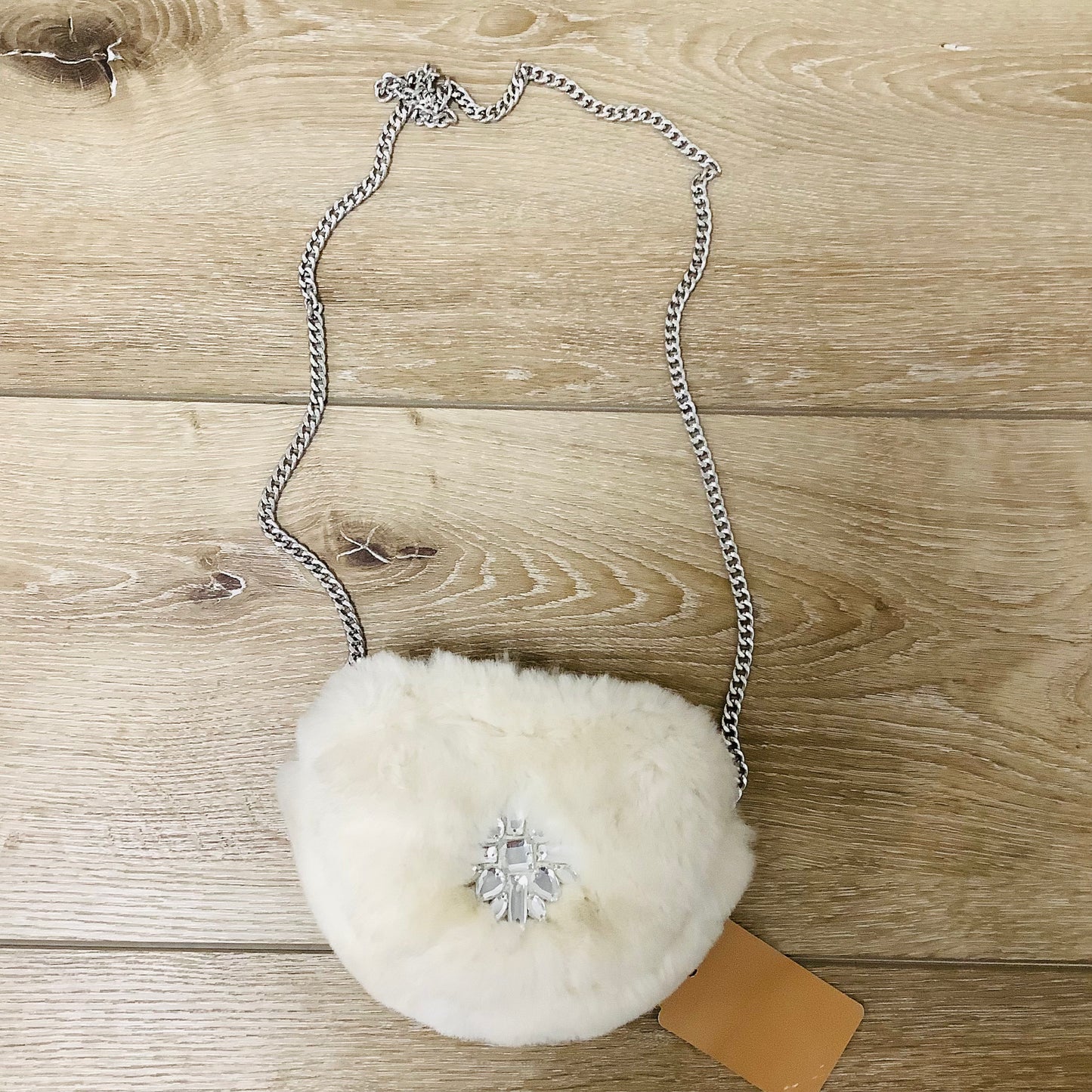 Children’s Place winter white furry jeweled purse