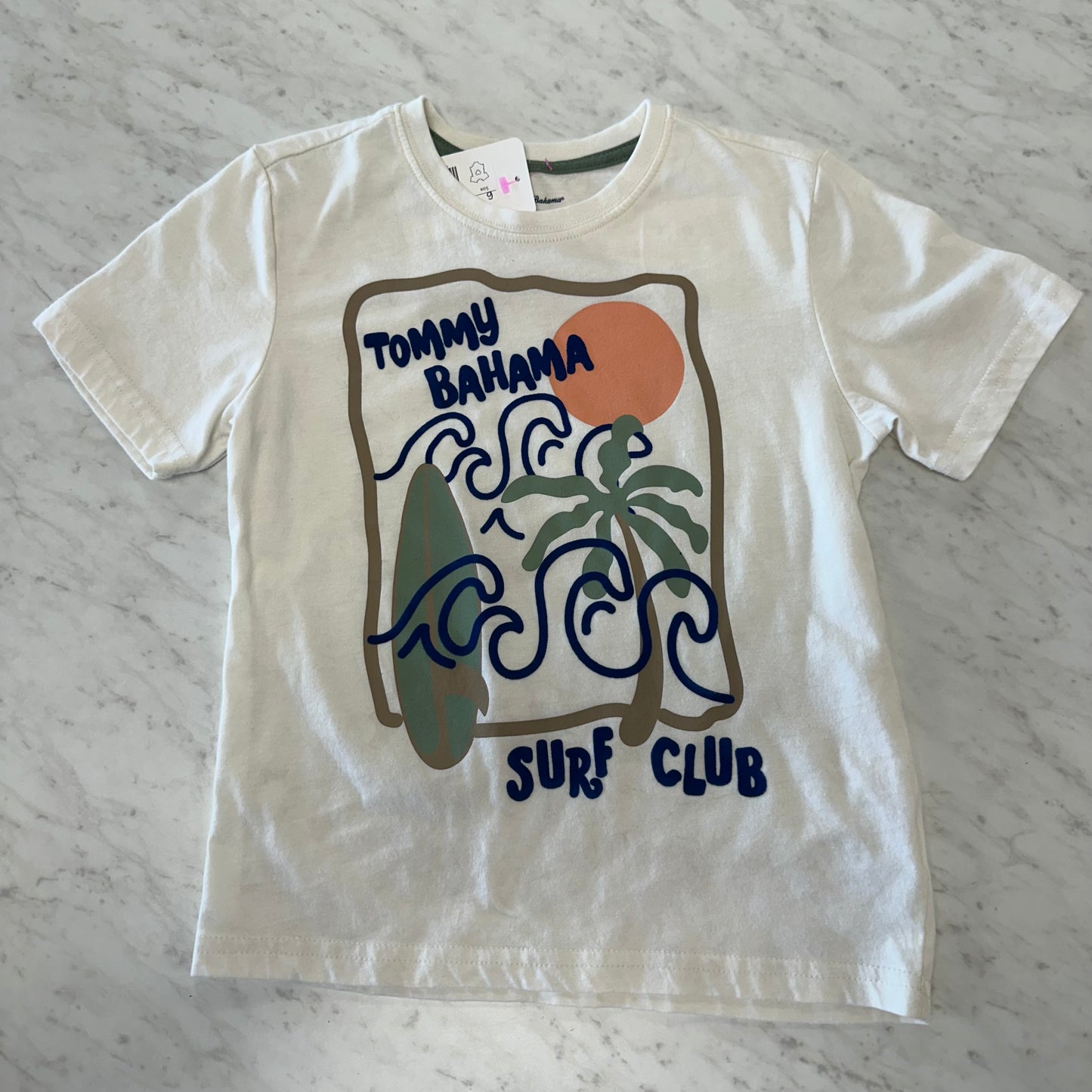 Boys Tommy Bahama 6 White “Surf Club” T Shirt