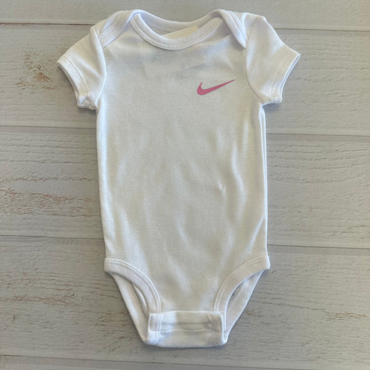 Babygirl Nike 6M White w/ Pink Swoosh Onesie