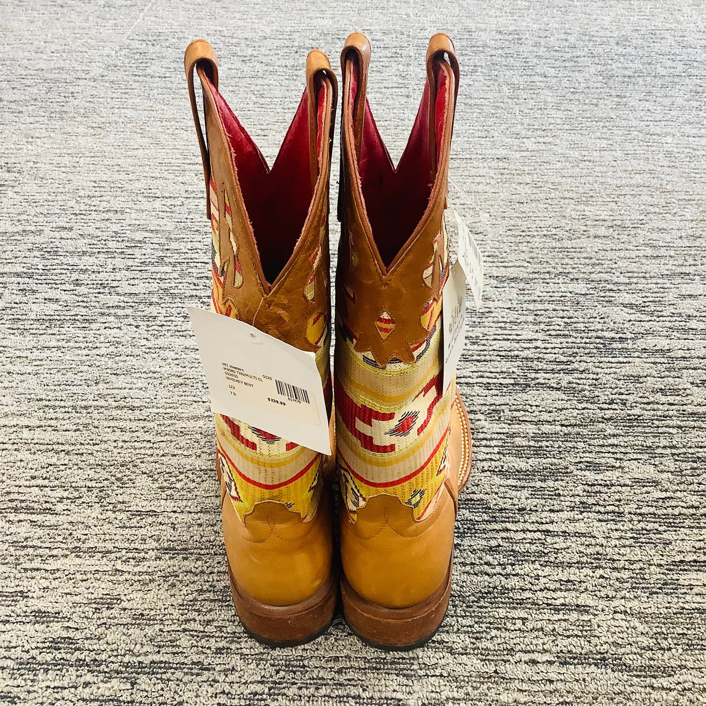 Macie Bean size 7M tan/multi cowgirl boots