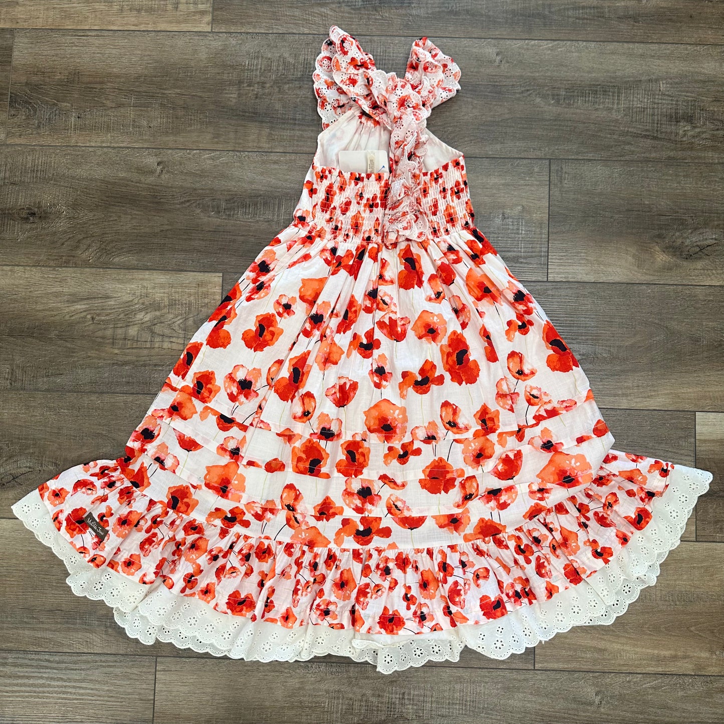 Girls Matilda Jane 6 Red/Orange FloralDress