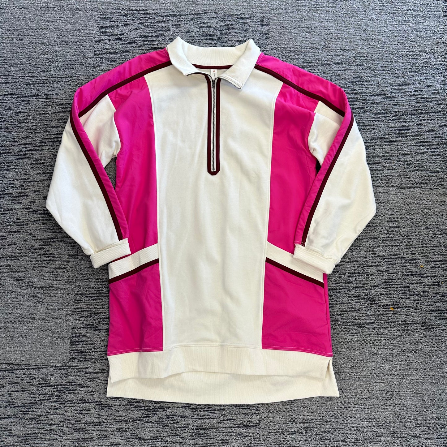 NWT Daily Anthropologie XL Pink/White/Maroon Dress