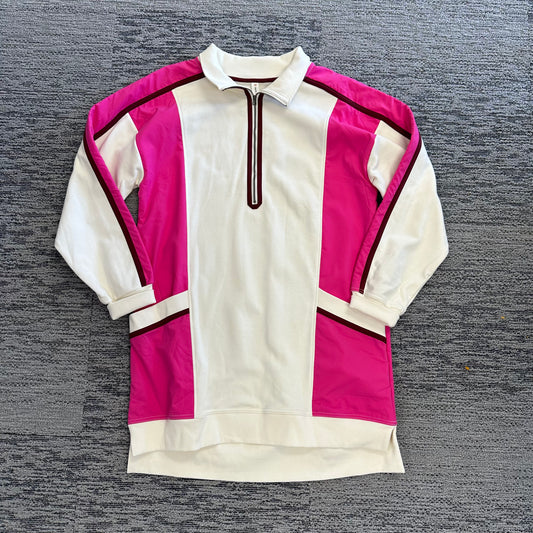 NWT Daily Anthropologie XL Pink/White/Maroon Dress